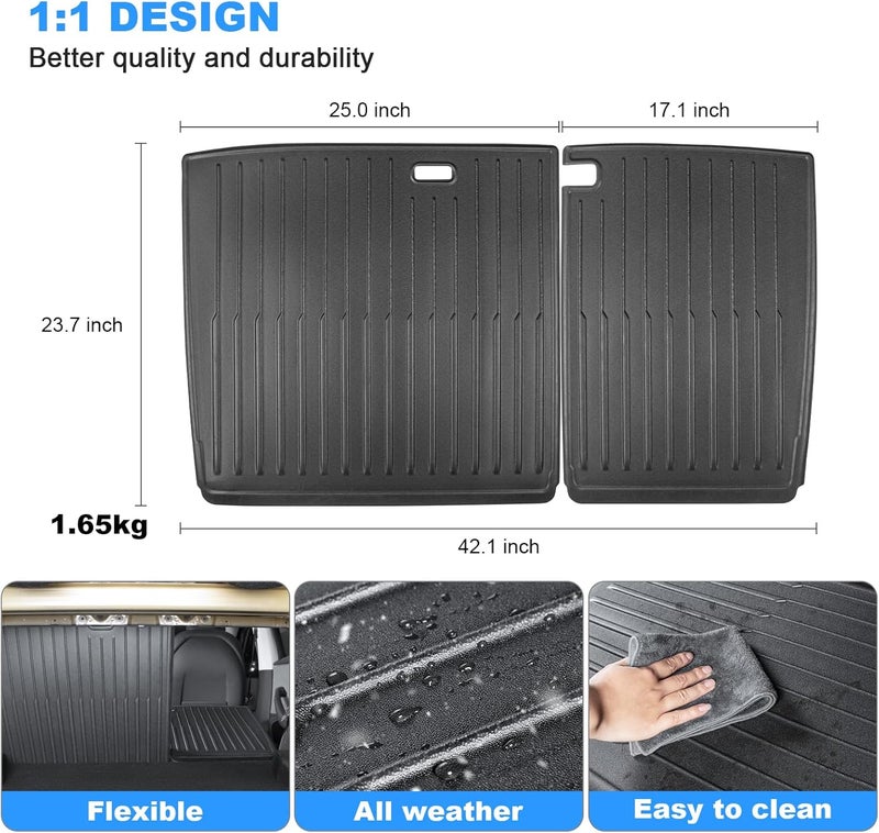 KUNIST for 2025 Tesla Model 3 Rear Back Seat Protector [Durable Upgraded TPE] Second Row Seats Back Cover,Waterproof Backrest Mats fit for 2024-2025 Tesla Model 3 5-Seater Accessories(2PCS) - Image 3